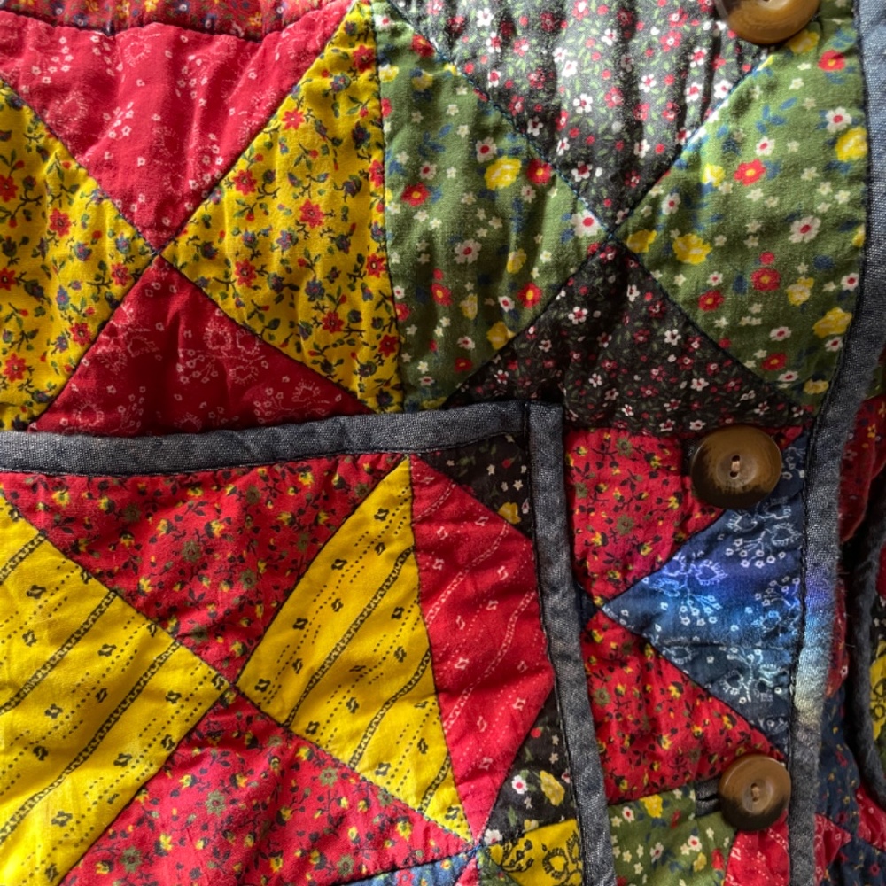 Organic cotton* Doen Starling Quilted Countryside Patchwork Jacket - XS - Picture 9 of 13